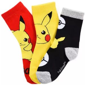 Pokémon Sokken 3-Pack – Pikachu Kindersokken – maat 23/26