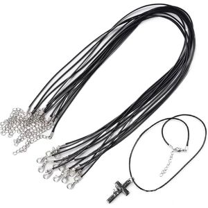 15 stuks gevlochten waxkoord voor halskettingen en armbanden - zwart