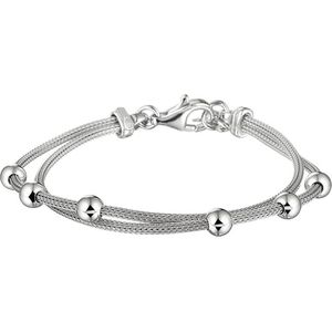 The Jewelry Collection Armband Bolletjes 18 + 2,5 cm - Zilver