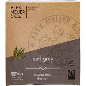 Earl Grey Grote displaydoos 100 Theezakjes 2 gram Alex Meijer