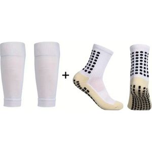 Scheenbeschermer sokken - Scheenbeschermer houder - scheenbeschermer sokjes - scheenbeschermer bandjes - voetbal - gripsokken - gripsokken voetbal - sokken - voetbalsokken wit- voetbalsokken zonder voet