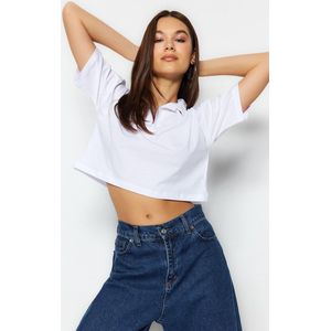 Trendyol TWOSS22TS0241 Volwassenen Vrouwen T-shirt Single pack - Wit - S