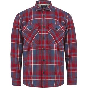 Dik fleecgevoerd geruit flanellen werkshirt voor heren