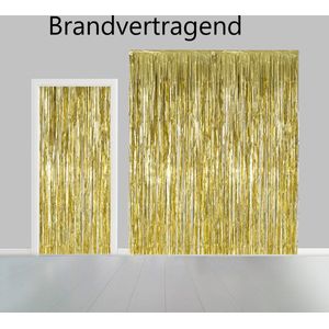 Deurgordijn Backdrop Glittergordijn Folie Goud , Brandvertragend, Brandveilig, 100 bij 240 cm, Versiering, Themafeest, Verjaardag, Carnaval