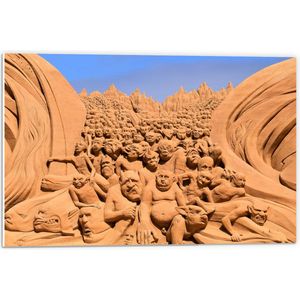 PVC Schuimplaat- Beelden - Mensen - Dieren - Bruin - Zand - 60x40 cm Foto op PVC Schuimplaat