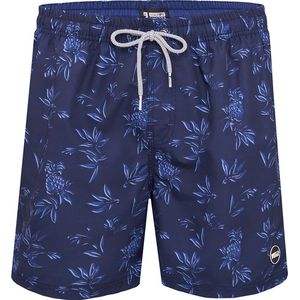 Happy Shorts Zwemshort Heren Met Hawaii & Ananas Print Blauw - Maat M - Zwembroek