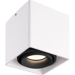 Dimbare LED opbouw plafondspot Esto Wit/Zwart kantelbaar 5W 2700K