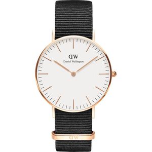 Daniel Wellington Classic Cornwall White DW00100259 - Horloge - NATO - Zwart - Ø 32mm