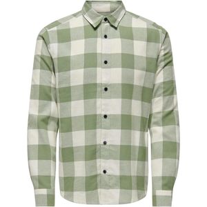 Only & Sons Overhemd Onsgudmund Ls Checked Shirt Noos 22007112 Hedge Green Mannen Maat - L