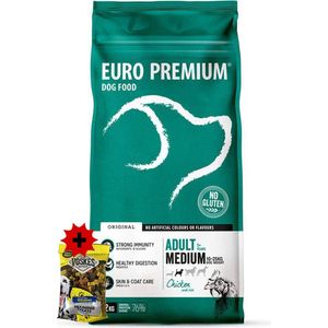 Euro Premium Adult Medium Kip - Rijst 12KG + 200 Gram Training mix VOSKES