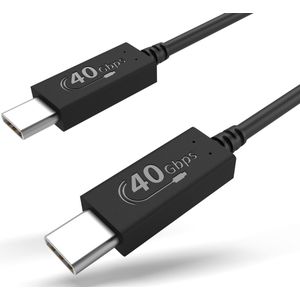 Qnected® USB-C naar USB-C 4.0 kabel | 1 meter | Gen 3x2 | 4K 120Hz & 8K 60Hz Ultra HD | 40 Gbps | 240 Watt | Zwart
