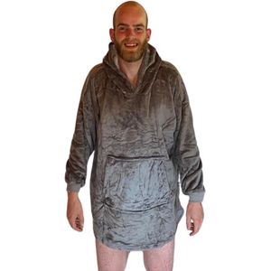 THUISTRUI - Warme snuggie trui - fleece deken - grijs