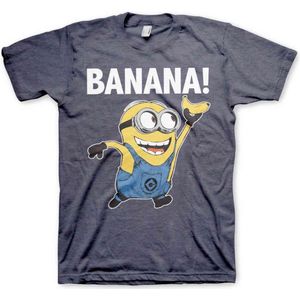 Minions Heren Tshirt -S- Banana! Blauw