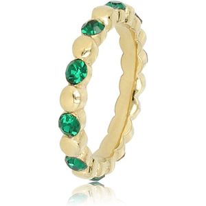 My Bendel - Smalle gouden ring met groene steentjes - Smalle gouden ring met groene steentjes - Met luxe cadeauverpakking