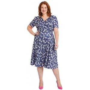 Uitlopende wikkeljurk met bloemen