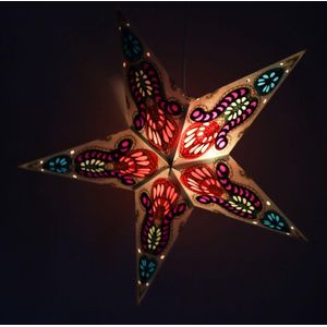 Kerstster met verlichtingsset nr. 58 - Blauwe ster ""Blue dragon"" - Kerstverlichting - Kerstdecoratie - Ø 60 cm - Kerst