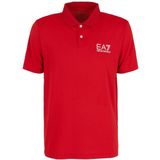 EA7 Emporio Armani - T-shirt - Rood/Wit - Normale Pasvorm - Kwartmouw