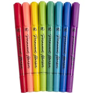 Pink Gellac Permanent Marker Set - Nail Art Pennen Set - Nagel Art Pennen Waterproof van 8 Regenboogkleuren