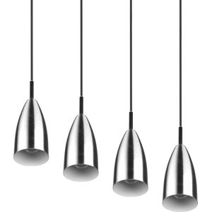 LED Hanglamp - Hangverlichting - Trion Farona - E14 Fitting - 4-lichts - Rond - Mat Nikkel - Aluminium