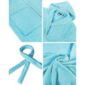 Badjas voor kinderen en tieners met capuchon - 100% katoen - OEKO TEX Standard 100 - donzige badstof - Beschikbaar in maten 110 tot 176