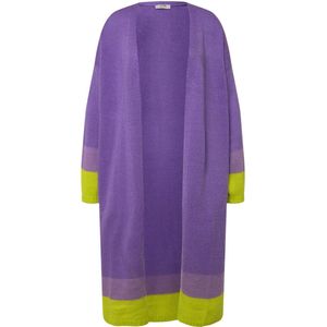 Angel of Style Angel of Style - Dames - Lang vest open model kleurrijke boorden ballonmouwen - Purper - Maat 52