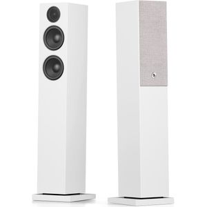 Audio Pro A38 W Smart Multiroom Actieve Vloerstaande Luidsprekers - Audio Pro Multiroom (Linkplay) - Ruimtecorrectie - 2x75W Speakers - 2.5-weg - Wit