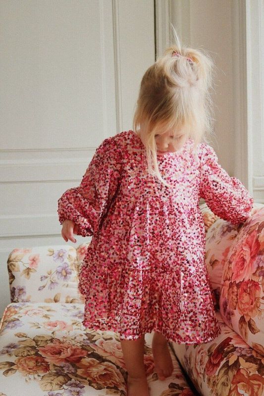 Konges Sløjd Jurk - Lila Sequin Bow - Mousserende Sangria - Konges Sløjd - 1½ jaar (86) - Jurk