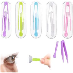 Zeynomax - 5 stuks contactlenzen inzethulp en verwijderaar - handig voor onderweg - zachte lenzen pincet - hulp bij het verwijderen van contactlenzen