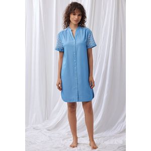 Lords & Lilies jeanskleedje dames doorknoop - blauw - 251-52-TDB-W/866 - maat M
