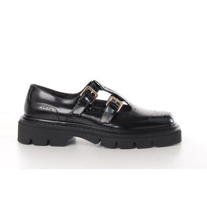 Maury dames mary jane ballerine Sansa gepolierd leder zwart