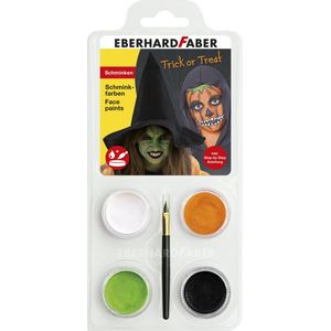 Eberhard Faber schminkset - pompoen/heks - wit, oranje, groen, zwart - EF-579029