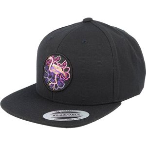 Hatstore- Kids Summer Flamingo Black Snapback - Kiddo Cap Cap