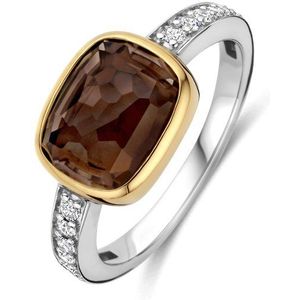 TI SENTO Dames Ring - 925 zilver - Bruin - Maat 17.25 mm / maat 54 - 12398SQ