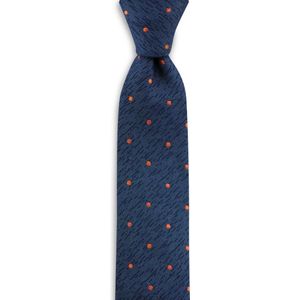 We Love Ties - Stropdas Raining Dots - geweven polyester - blauw / oranje