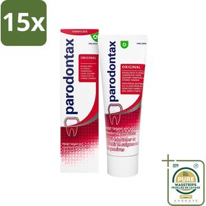 15 x Parodontax - Tandpasta - Original - Versterkt Tandvlees & Verwijdert Tandplak - 75 ml - Grootverpakking - Tandpasta - Bloedend Tandvlees - Tandplak - Gezond Tandvlees - Fluoride