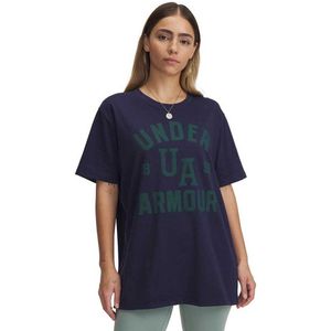 Under Armour - Heavyweight Oversized Collegiate T-shirt - Blauw - Korte Mouwen