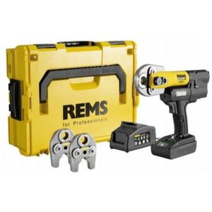 Rems Mini-Press AC 22 Volt Li-Ion Basis Pack Accuradiaalpers + 3 Bekken Naar Keuze+ L-Boxx