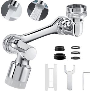 Kraanopzetstuk, 1080 graden draagbare multifunctionele uitschuifkraan, waterkraanverlenging met 2-voudig verstelbare beluchter voor keuken/badkamer