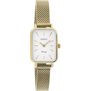 OOZOO Vintage series - goudkleurige horloge met goudkleurige metalen mesh armband - C20268