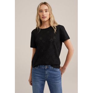 WE Fashion Dames T-shirt met embroidery