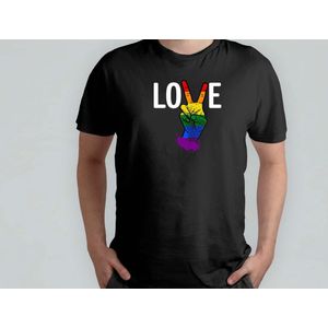 Peace Love Pride - T Shirt - LGBT - LGBTQ - LoveIsLove - PrideMaand - LiefdeIsLiefde - Gelijkheid