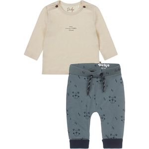 Dirkje - Kledingset - Broek groen met beertjes - Shirt oatmeal met print - Maat 50
