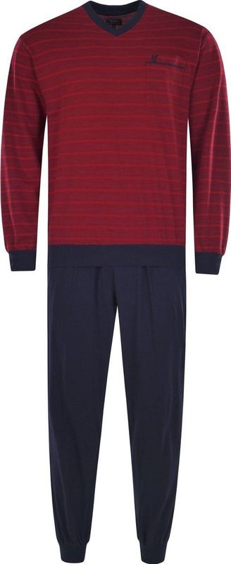 Hajo - Pyjama - 2-delige Set - Gestreept Shirt met Lange Mouwen - Effen Lange Broek