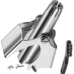 Mrs. Jones Neushaartrimmer neushaarverwijderaar roestvrij staal mechanisch handmatig wasbaar voor mannen vrouwen. .