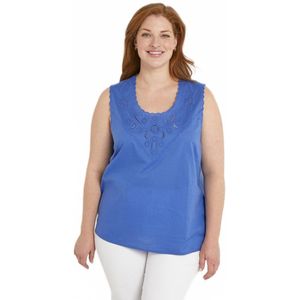 Effen geborduurde katoenen tanktop