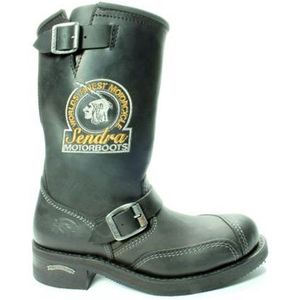 Sendra 3565-Zwart- Bikerlaarzen- Stoere motorboots met stalen neus- maat 42