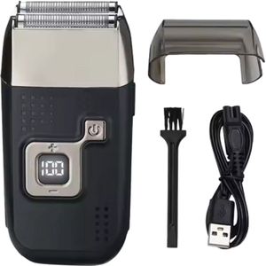Elektrisch Scheerapparaat voor Mannen – USB Oplaadbaar – Met LED Display, Reinigingsborstel & Beschermkap – Droog & Nat Gebruik – Stil & Krachtig