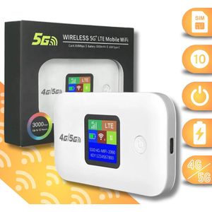 Nunzo MiFi Router 4G LTE – Draagbare Draadloze WiFi Router – Hotspot - SIMkaart – Mobiele WiFi voor Reizen, Camping & Thuis – Verbind tot 10 Apparaten – Compacte Mini Router – Snel Internet Onderweg