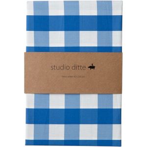 Studio Ditte Ruit Hoeslaken - 90 x 200 cm - Kobaltblauw