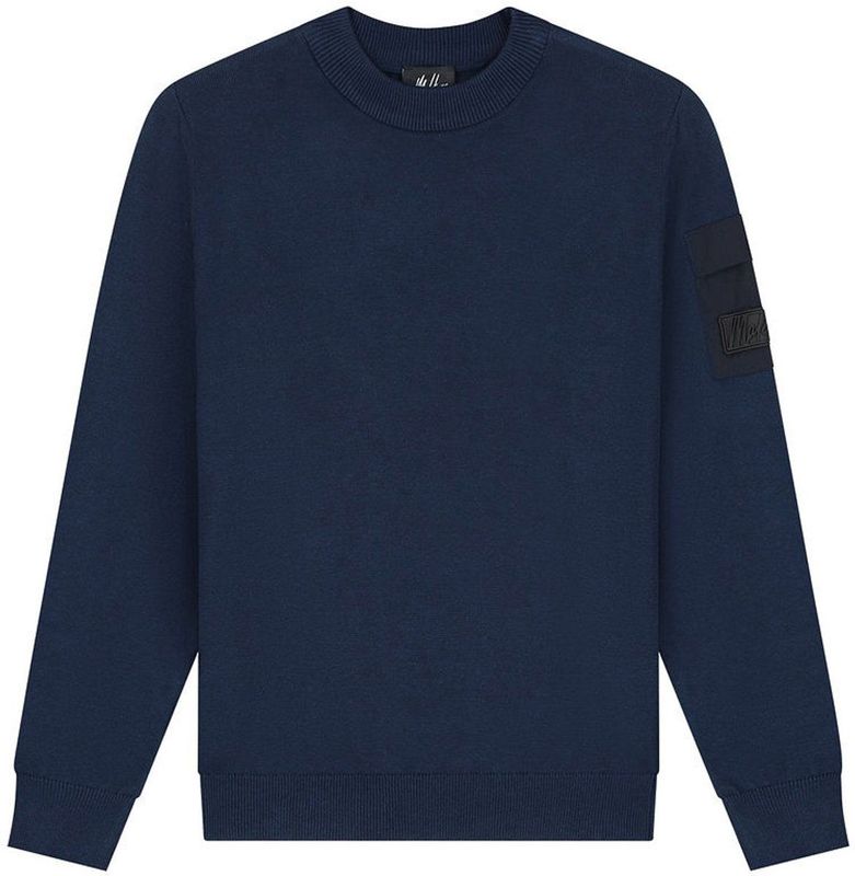 Malelions Kids Knitted Pocket Sweater - Navy 2-92